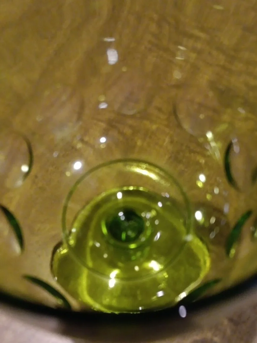 Set of 2 Olive Green Goblet Glasses for Dining